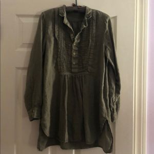 CP Shades Olive Green %100 Linen Tunic size S
